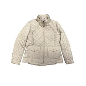 Tommy Hilfiger Women's Mid-lightweight Quilted Jacket Beige Size Medium
